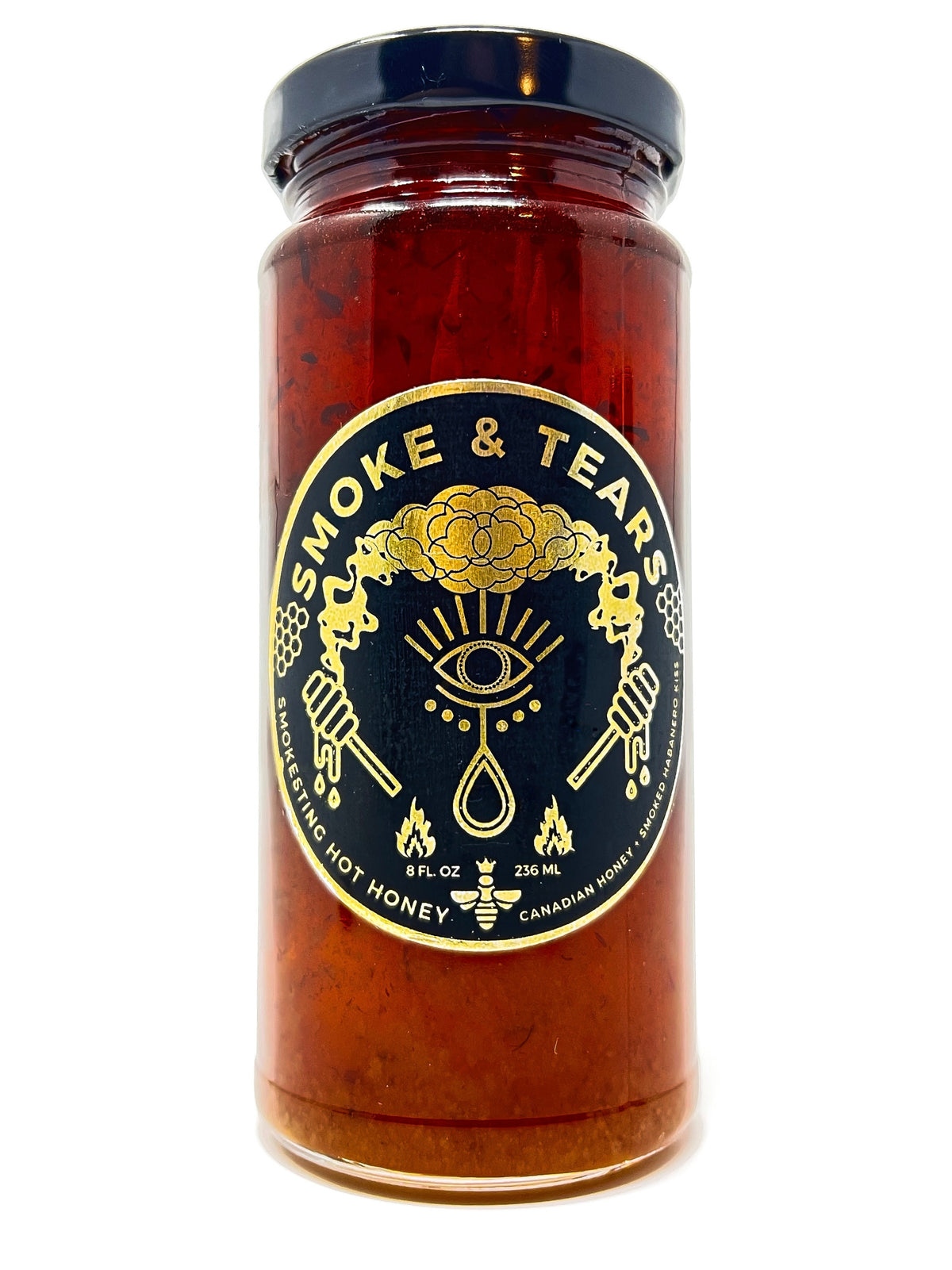 SMOKESTING HOT HONEY • SMOKED HABANERO CANADIAN HONEY • 8 fl oz • 236 ml