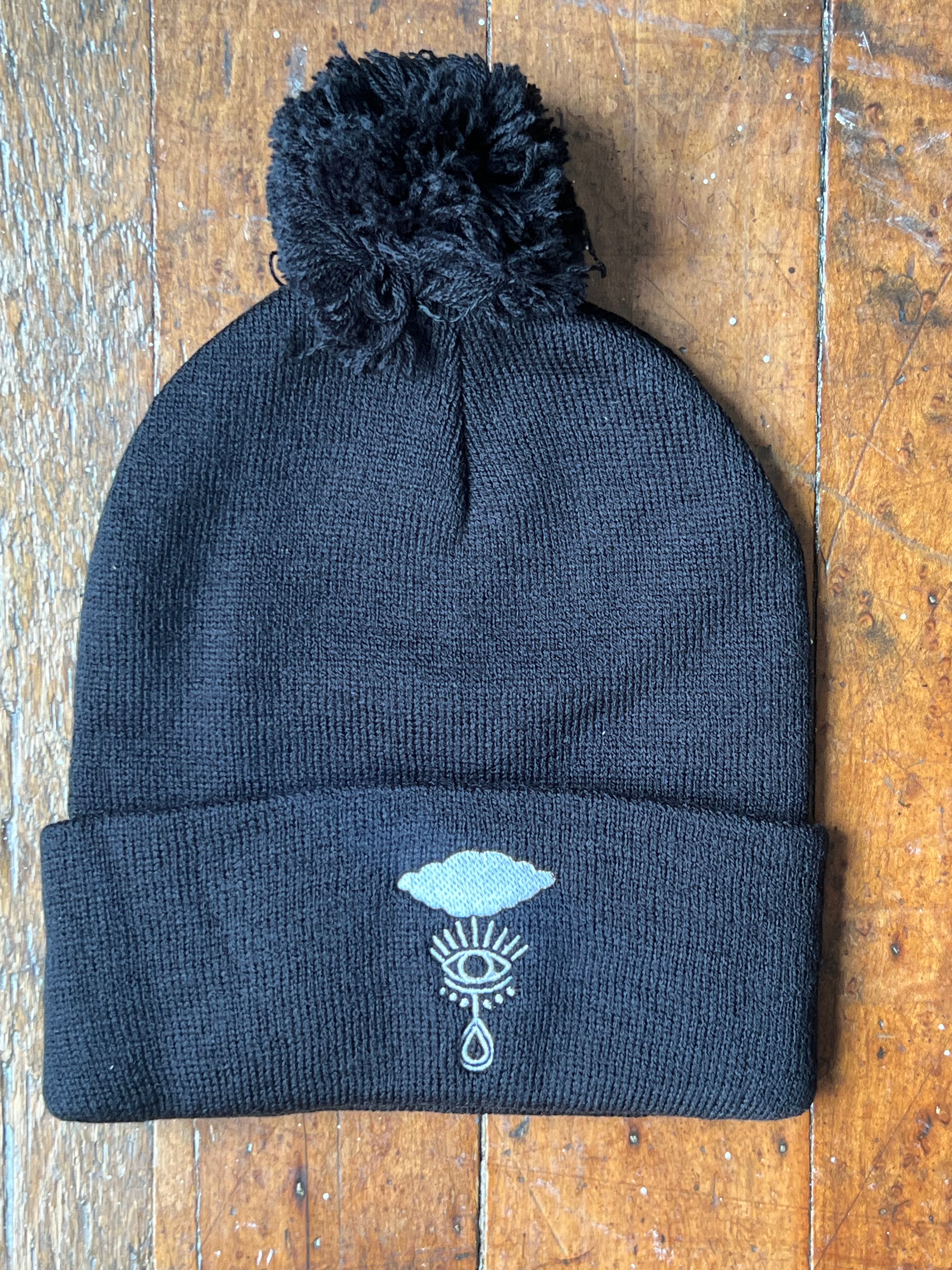 SMOKE & TEARS EMBROIDERED TOQUE / BEANIE w/ POMPOM