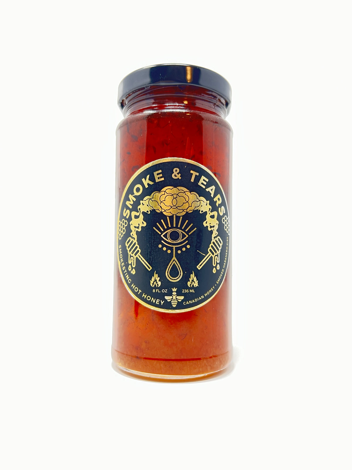 SMOKESTING HOT HONEY • SMOKED HABANERO CANADIAN HONEY • 8 fl oz • 236 ml