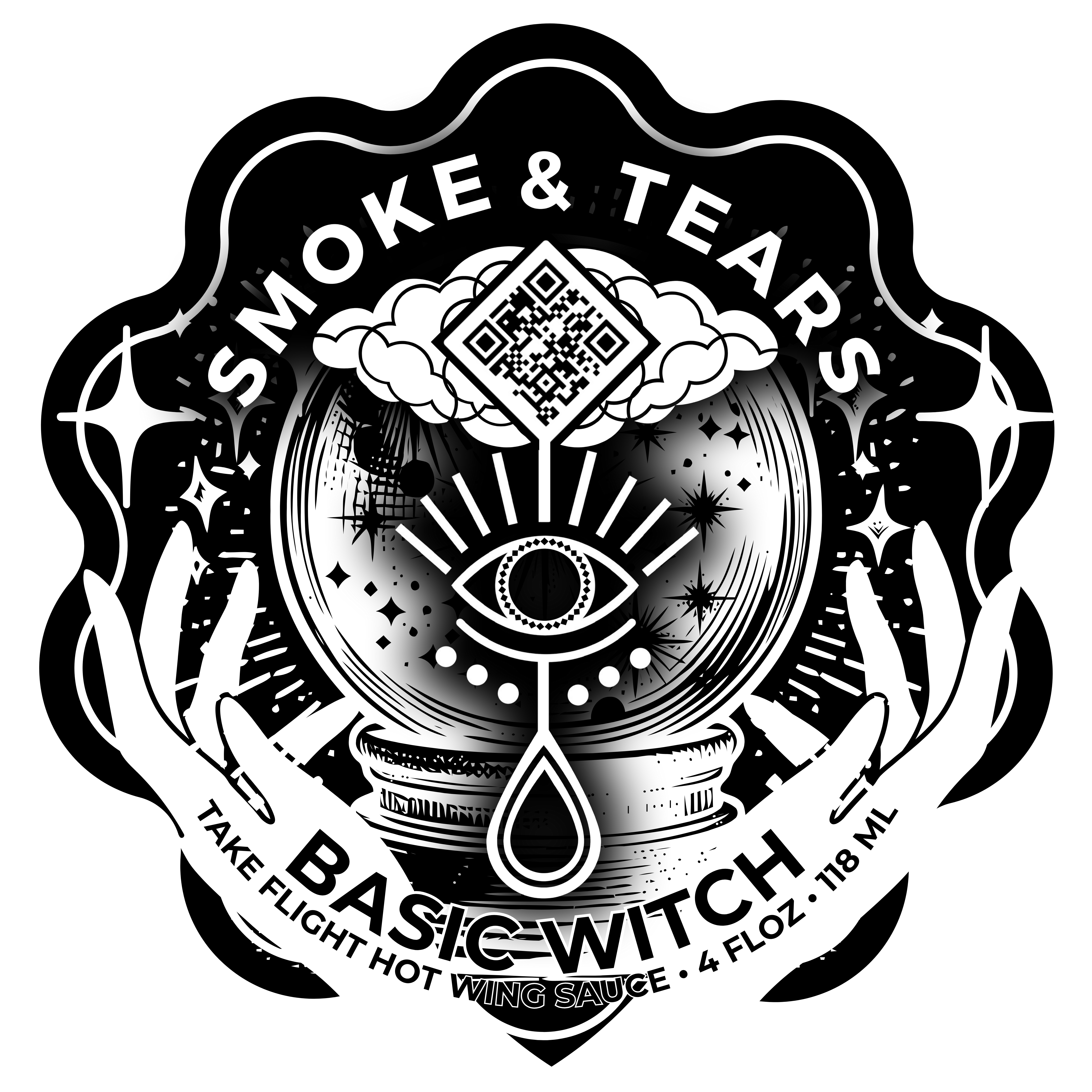 BASIC WITCH • TAKE FLIGHT HOT WING SAUCE • 4 FL OZ • 118 ML