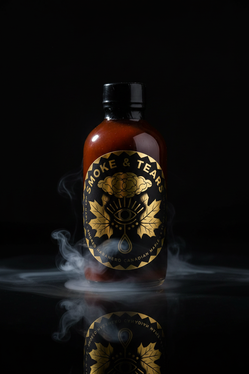 HOT MAPLE SYRUP • SMOKED HABANERO & CANADIAN MAPLE • 4 fl oz • 118 ml
