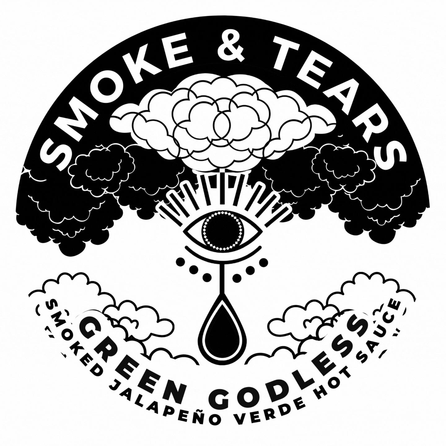 Bottle of Smoke & Tears Smoked Jalapeño Verde Gourmet Artisan Hot Sauce Chef-crafted and created in Toronto with love