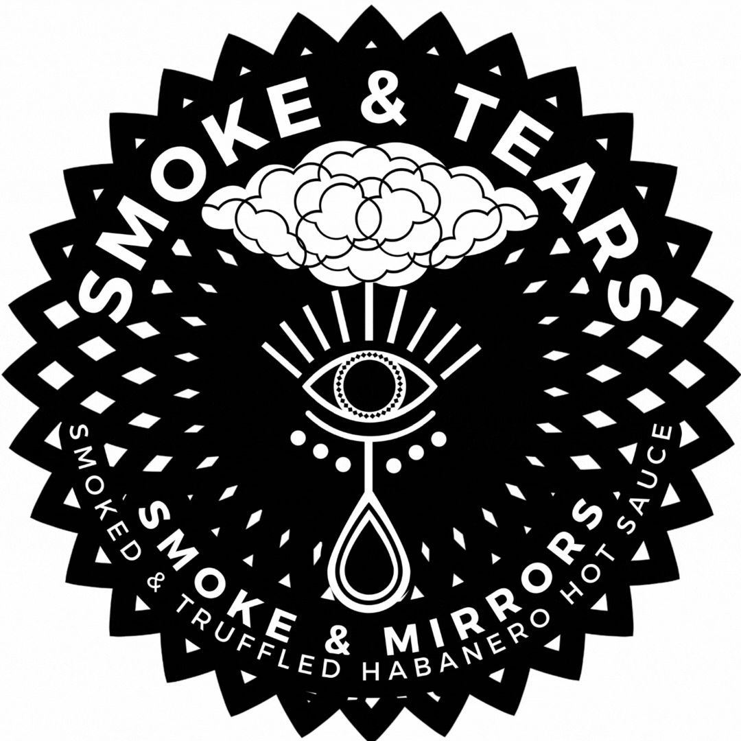 Bottle of Smoke & Tears Smoked and Truffled Gourmet Artisan Hot Sauce Chef-crafted and created in Toronto with love