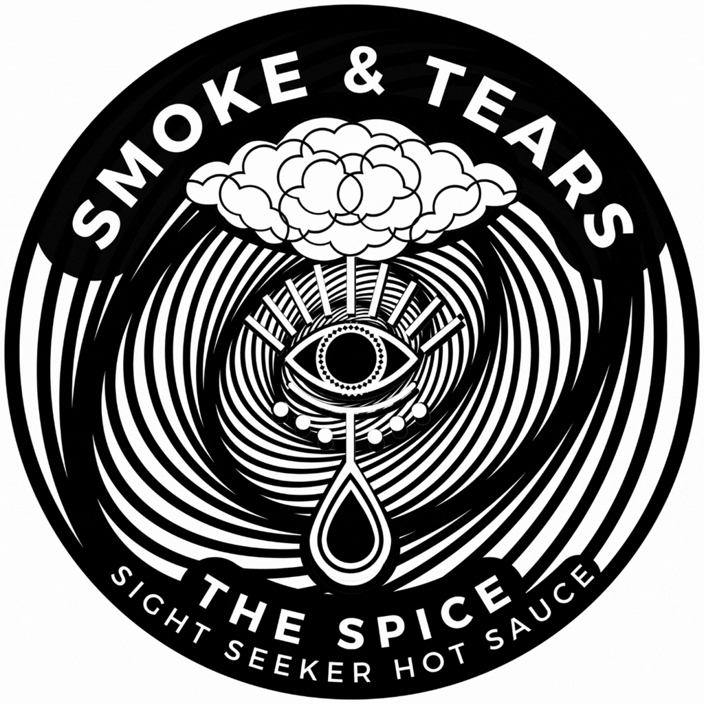 Bottle of Smoke & Tears The Spice Sight Seeker  Gourmet Artisan Hot Sauce Chef-crafted and created in Toronto with love